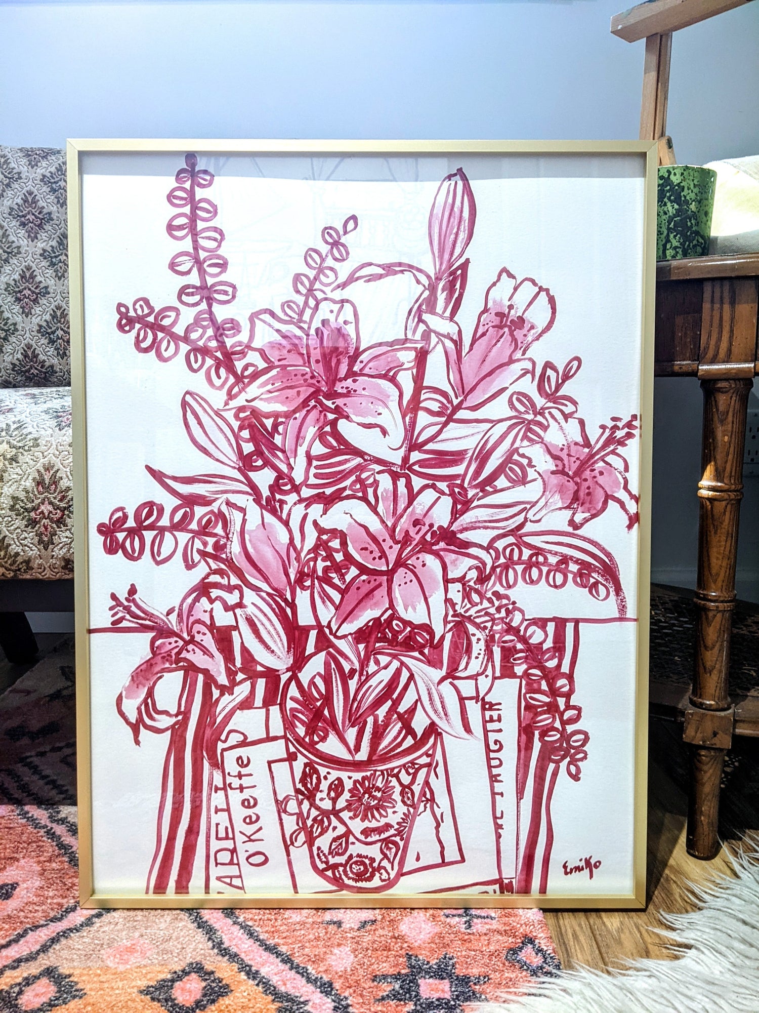 Blue and red line painting 2021